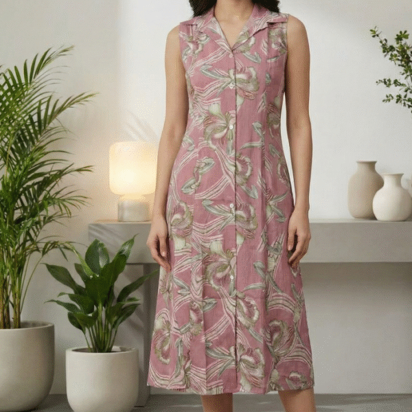 Sleeveless Shirt Dress