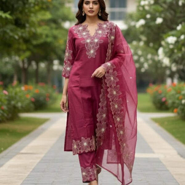 pink kurta plazzo set